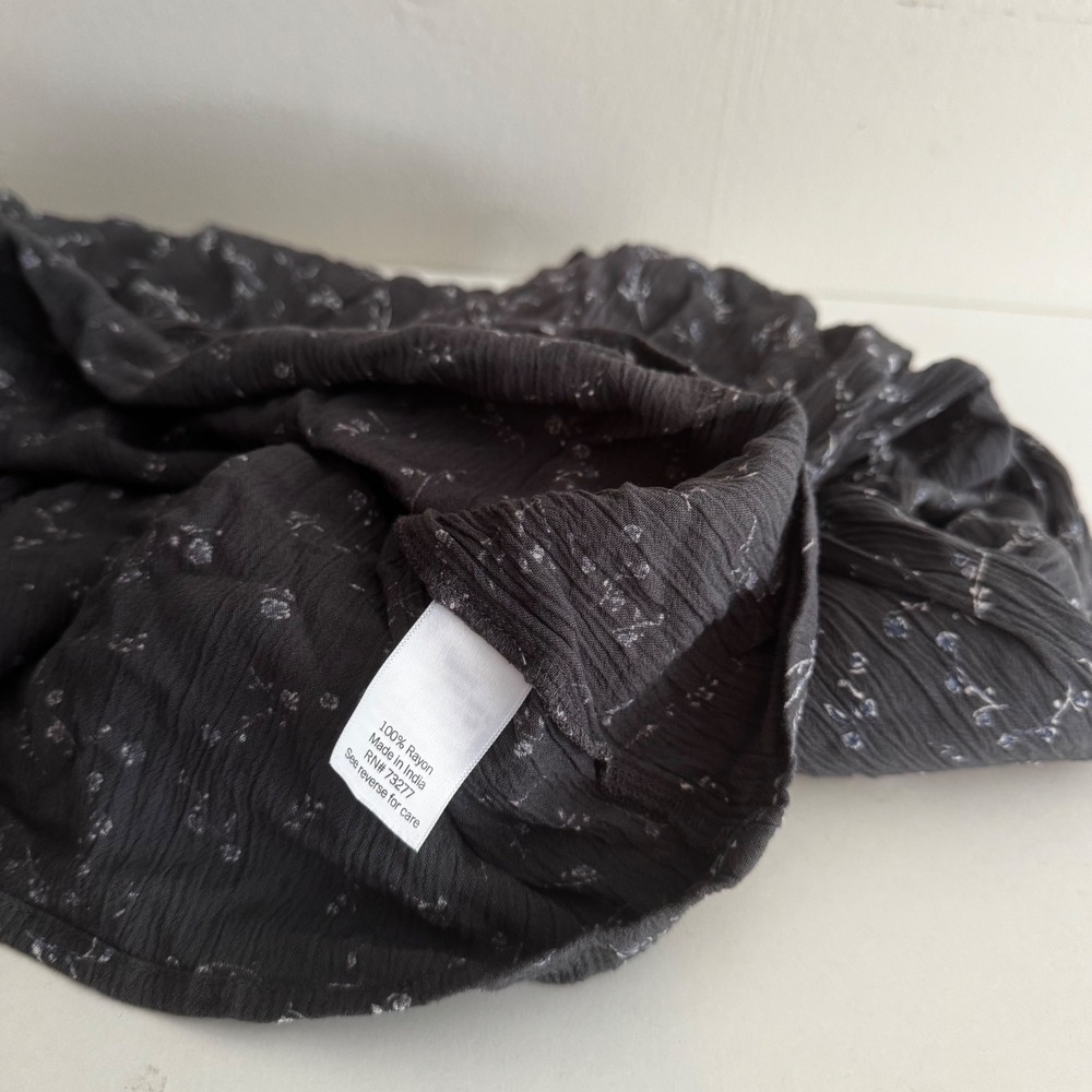 Sonoma Women's Sz L Maternity Grey Floral Blouse Cottagecore Peasant Fall Boho - Picture 5 of 5